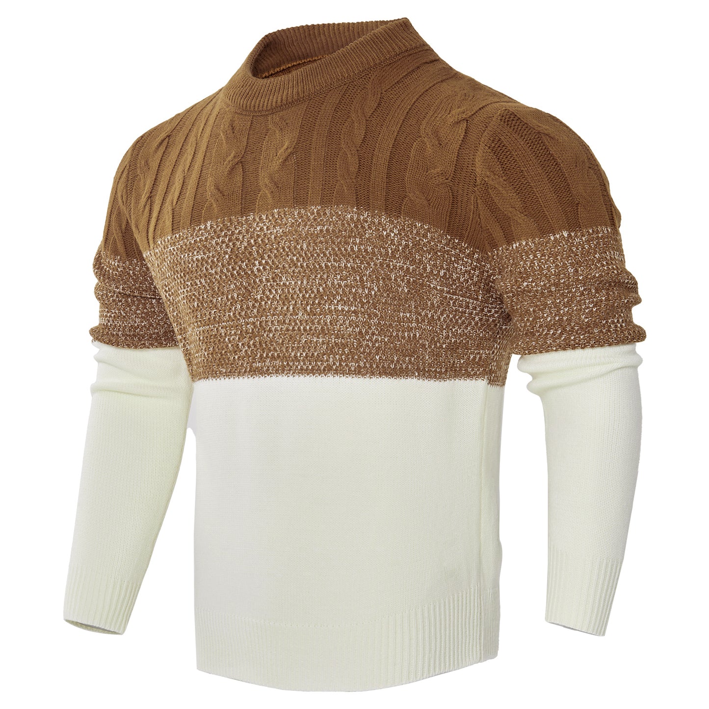 Men's Long Sleeve Cable Knit Pullover Sweater