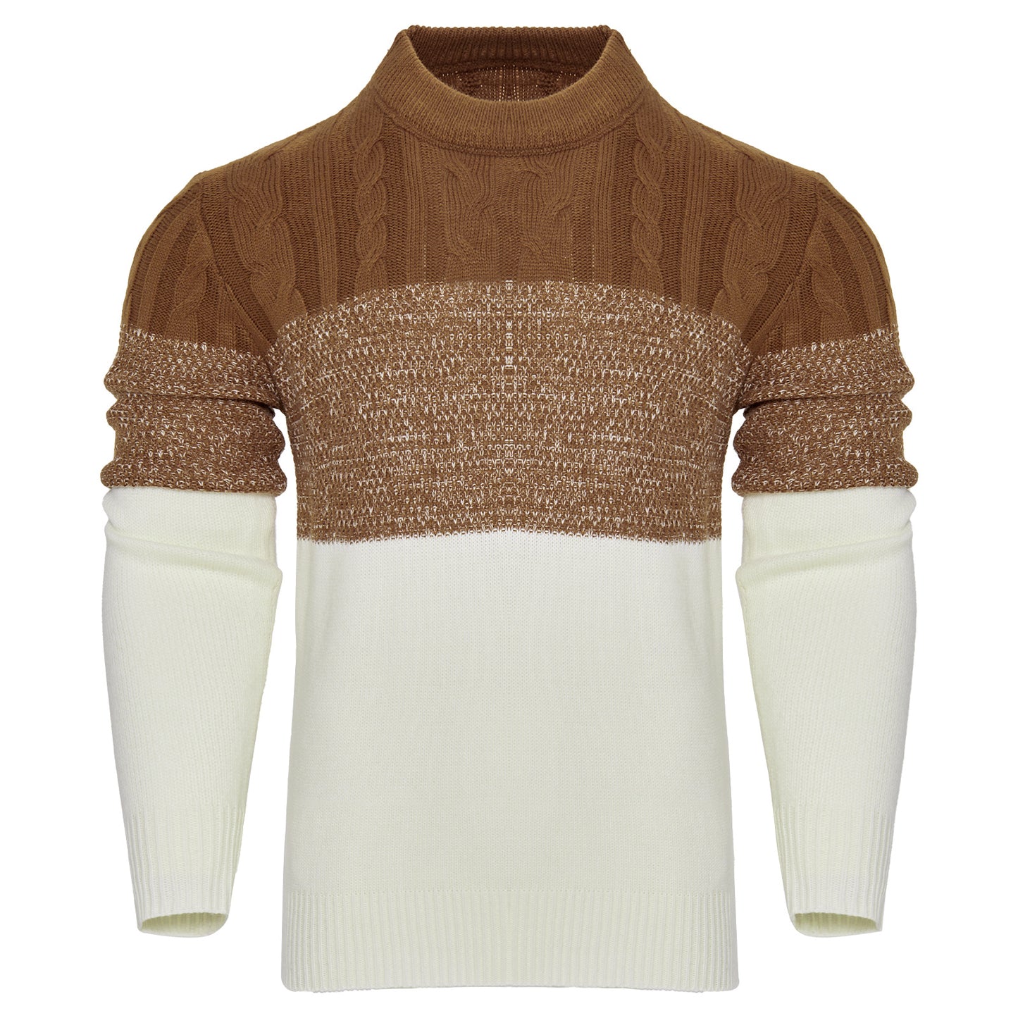 Men's Long Sleeve Cable Knit Pullover Sweater