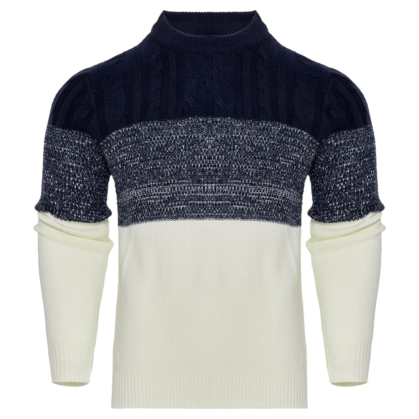 Men's Long Sleeve Cable Knit Pullover Sweater