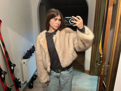 Fur Coat Short Tokas Fur Casual Women's Clothing - Hydration Tribe LLC