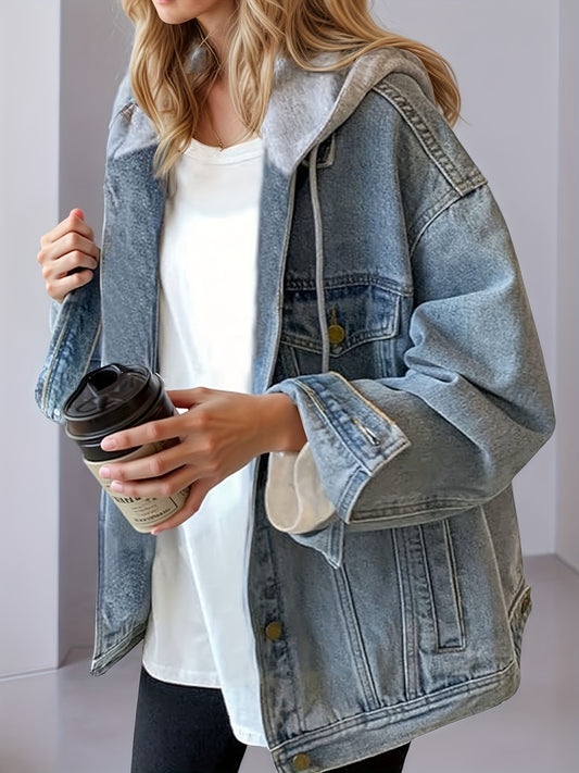 Women's Hooded Denim Jacket