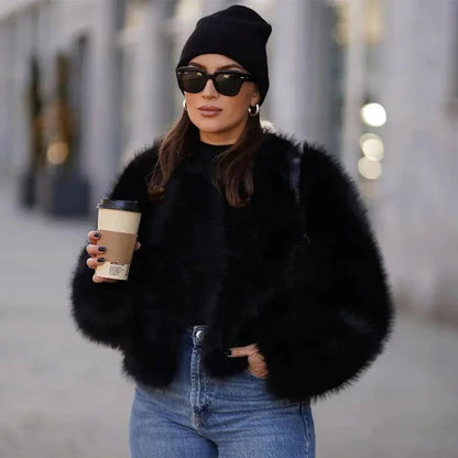 Fur Coat Short Tokas Fur Casual Women's Clothing - Hydration Tribe LLC