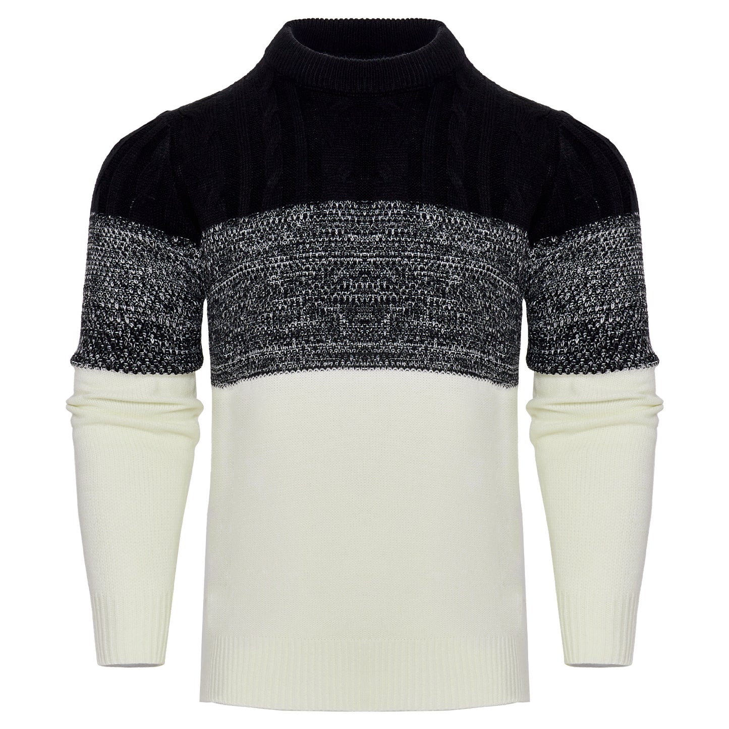 Men's Long Sleeve Cable Knit Pullover Sweater