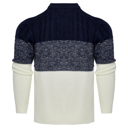 Men's Long Sleeve Cable Knit Pullover Sweater