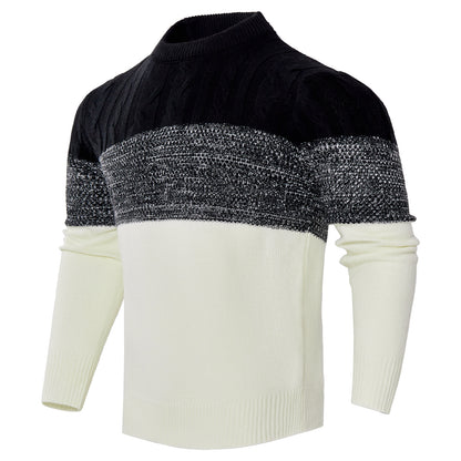 Men's Long Sleeve Cable Knit Pullover Sweater