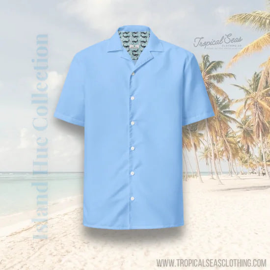 Island Sky Blue button shirt - Hydration Tribe LLC