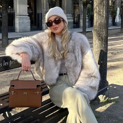 Fur Coat Short Tokas Fur Casual Women's Clothing - Hydration Tribe LLC