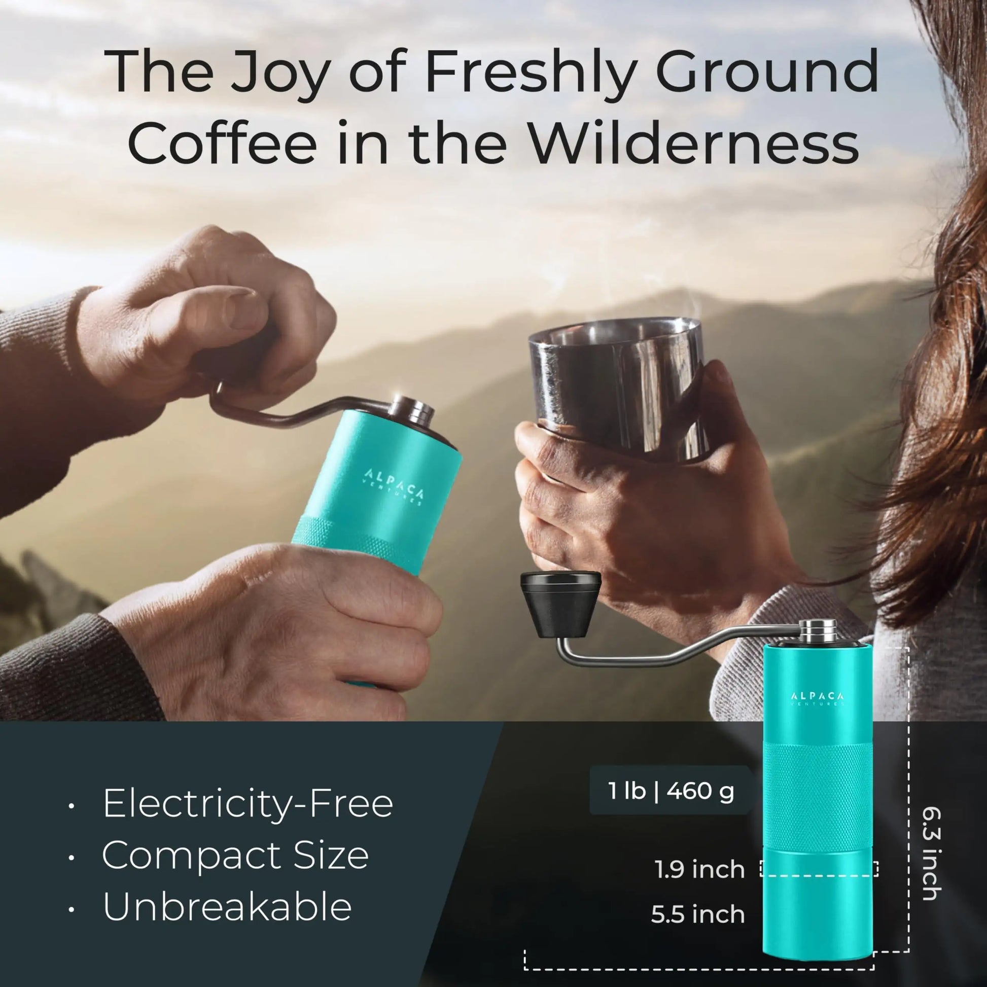 Aqua Sky Manual Burr Coffee Grinder - Hydration Tribe LLC