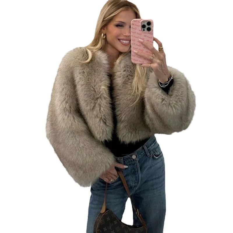 Fur Coat Short Tokas Fur Casual Women's Clothing - Hydration Tribe LLC